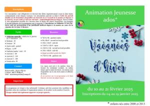 thumbnail of Programme ADOS Vacances Hiver 2025