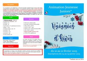 thumbnail of Programme JUNIORS Vacances Hiver 2025